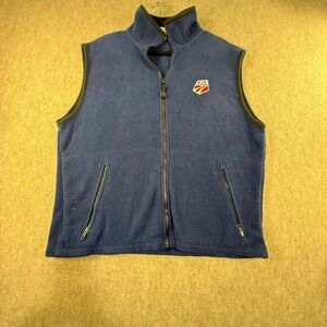 Timberline Colorado US Ski Team Fleece Vest Mens Large Navy Blue Full Zip L